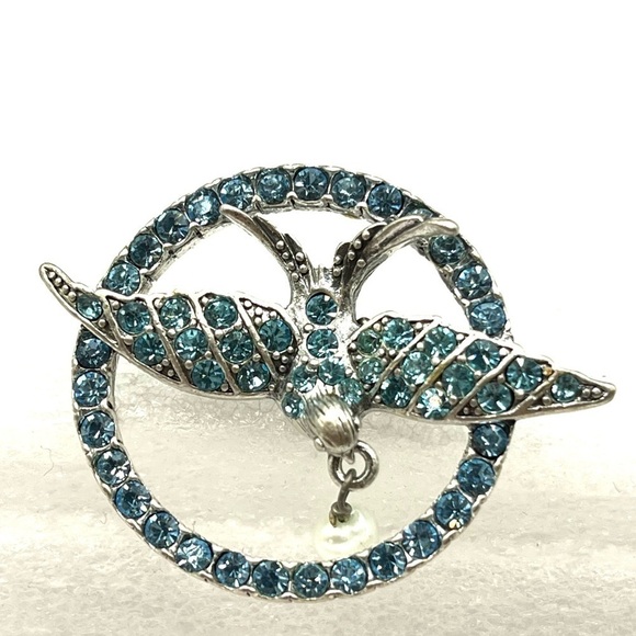 Blue Crystal Bird In Flight Pearl Drop Bird | Pilgrim Danish Design - Picture 5 of 8